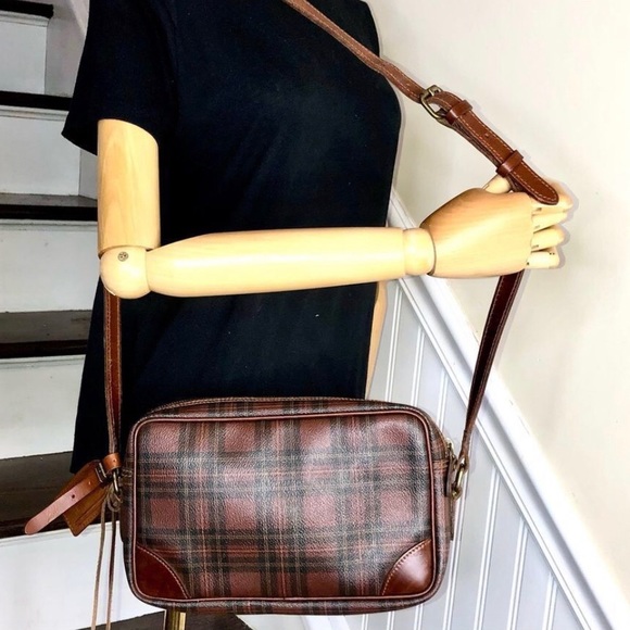 MRALPH LAUREN Tartan Plaid Crossbody Messenger Shoulder Bag Adjustable Strap - Picture 3 of 17